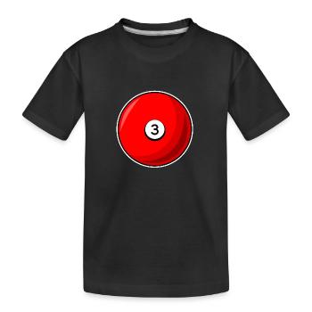 Billardkugel 3 rot Billard drei - Kinder Premium Bio T-Shirt - Schwarz - Vorne