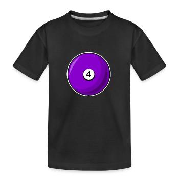 Billardkugel 4 violett Billard vier - Kinder Premium Bio T-Shirt - Schwarz - Vorne