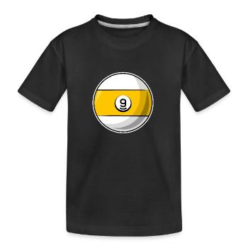 Billardkugel 9 gelbe Billard neun - Kinder Premium Bio T-Shirt - Schwarz - Vorne