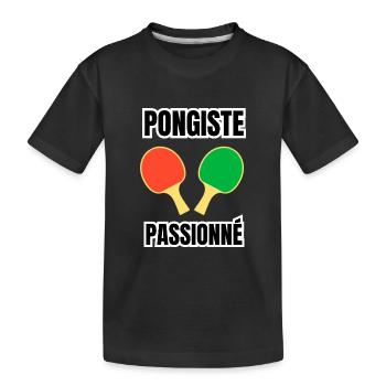 pongiste passionné - T-shirt bio Premium Enfant - noir - Devant
