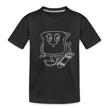 Toast mit Skateboard - Kinder Premium Bio T-Shirt - Schwarz - Vorne