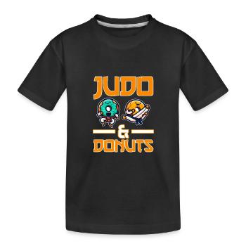 Judo und Donuts - Kinder Premium Bio T-Shirt - Schwarz - Vorne