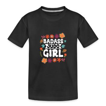 Fille de judo badass - T-shirt bio Premium Enfant - noir - Devant