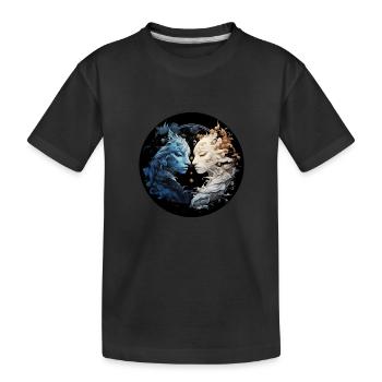 Yin Yang - Kinder Premium Bio T-Shirt - Schwarz - Vorne