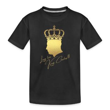 Britischer König Krönung Charles England Flagge - Kinder Premium Bio T-Shirt - Schwarz - Vorne