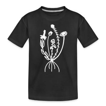 Fleurs d’accentuation / ligne fine - T-shirt bio Premium Enfant - noir - Devant
