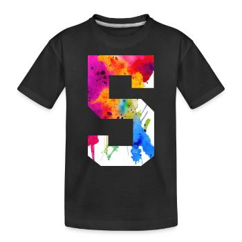 NUMBER 5 YEARS OLD 5TH BIRTHDAY - Kids' Premium Organic T-Shirt - black - Front
