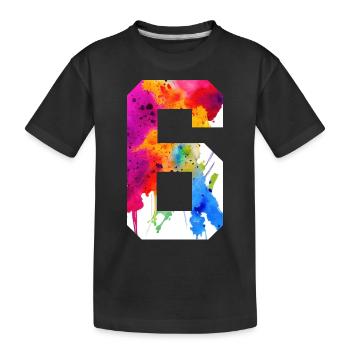 NUMBER 6 YEARS OLD 6TH BIRTHDAY - Kids' Premium Organic T-Shirt - black - Front