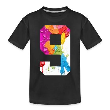 NUMÉRO COLORÉ 9 COLORÉ 9E ANNIVERSAIRE - T-shirt bio Premium Enfant - noir - Devant