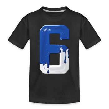 NON. 6 NUMÉRO 6 BLEU BLANC 6E ANNIVERSAIRE - T-shirt bio Premium Enfant - noir - Devant