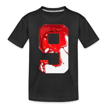 NR. 9 NUMMER 9 ROT WEIß 9. GEBURTSTAG - Kinder Premium Bio T-Shirt - Schwarz - Vorne