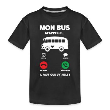 Mon Bus M'appelle | Bus Prendre Conducteur Bus - T-shirt bio Premium Enfant - noir - Devant