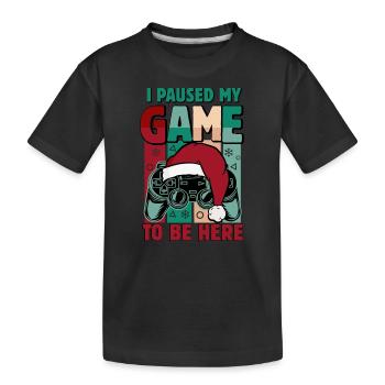 Ich habe das Spiel pausiert, um hier zu sein | Lustiger Spruch - Kinder Premium Bio T-Shirt - Schwarz - Vorne