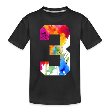 NUMÉRO 3 ANS 3ÈME ANNIVERSAIRE - T-shirt bio Premium Enfant - noir - Devant