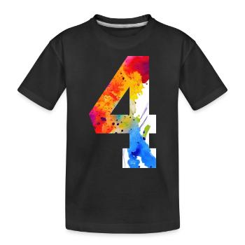 NUMBER 4 YEARS 4TH BIRTHDAY - Kids' Premium Organic T-Shirt - black - Front