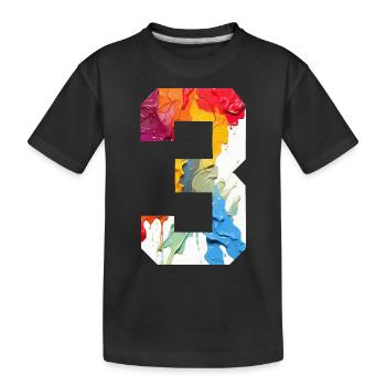 FARBIG NUMMER 3 BUNT 3. GEBURTSTAG - Kinder Premium Bio T-Shirt - Schwarz - Vorne