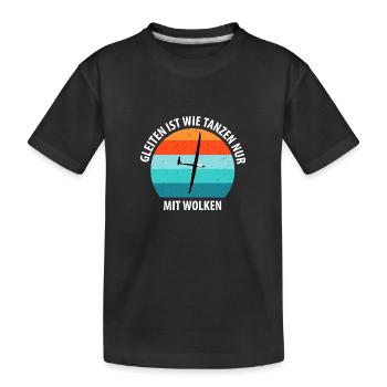 Segelflieger Segelfliegen Segelflugzeug Fliegen - Kinder Premium Bio T-Shirt - Schwarz - Vorne