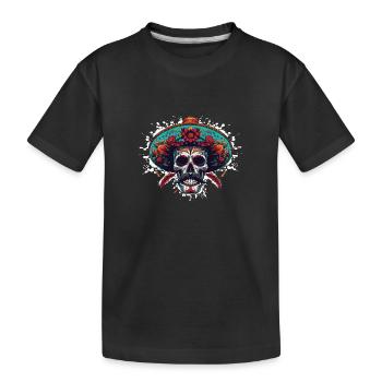 Crâne mexicain - T-shirt bio Premium Enfant - noir - Devant