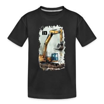 Bagger Excavator 10 Jahre - Kinder Premium Bio T-Shirt - Schwarz - Vorne