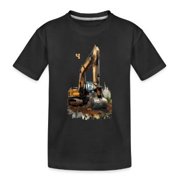 Bagger 4 Jahre 4 Geburtstag - Kinder Premium Bio T-Shirt - Schwarz - Vorne