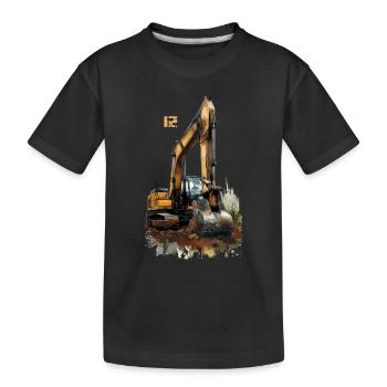Bagger 12 Jahre 12 Geburtstag - Kinder Premium Bio T-Shirt - Schwarz - Vorne
