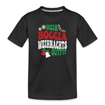 Boccia Weihnachten Outfit Bocciaspieler XMAS - Kinder Premium Bio T-Shirt - Schwarz - Vorne