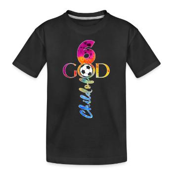 GOD 6 YEARS JESUS FOOTBALL 6TH BIRTHDAY - Kids' Premium Organic T-Shirt - black - Front