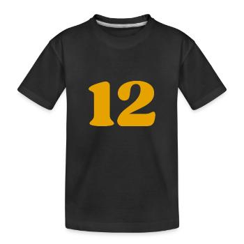 12 - Kinder Premium Bio T-Shirt - Schwarz - Vorne