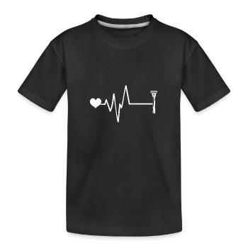 Razor Blade Pulse Heart Love - Kids' Premium Organic T-Shirt - black - Front
