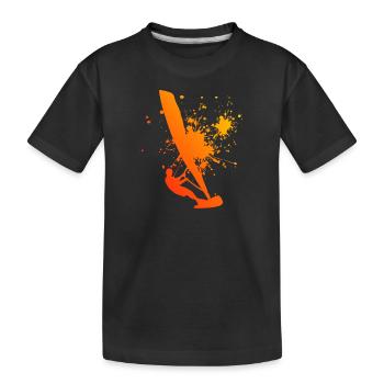Windsurfer Windsurf Windsurfing Surfer Men - Kids' Premium Organic T-Shirt - black - Front