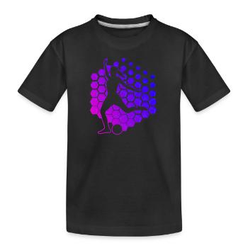 Herren Damen Fussballspieler Fussballspielen - Kinder Premium Bio T-Shirt - Schwarz - Vorne