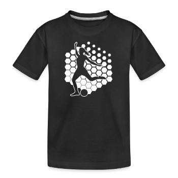 Fussballspielen Fussball Fussballer Fussballspiele - Kinder Premium Bio T-Shirt - Schwarz - Vorne