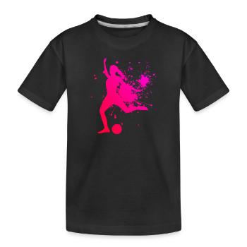 Fussballspieler Fussballspielen Fussballer - Kinder Premium Bio T-Shirt - Schwarz - Vorne