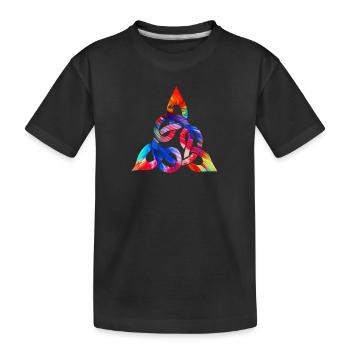 Farbenfroher keltischer Knoten - Kinder Premium Bio T-Shirt - Schwarz - Vorne