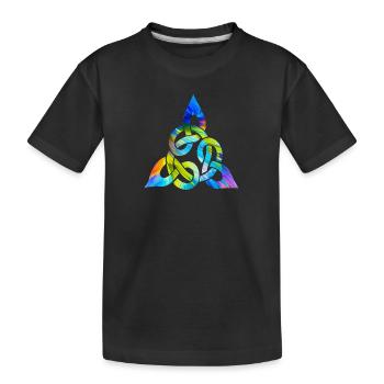 Farbenfroher keltischer Knoten - Kinder Premium Bio T-Shirt - Schwarz - Vorne