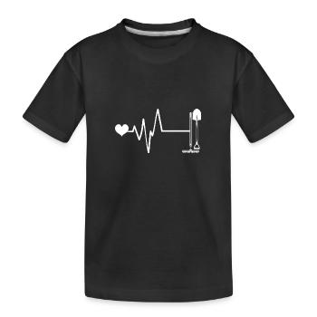 Schaufel Puls Herz Liebe - Kinder Premium Bio T-Shirt - Schwarz - Vorne