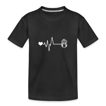 Apnoe Tauchen Puls Herz - Kinder Premium Bio T-Shirt - Schwarz - Vorne