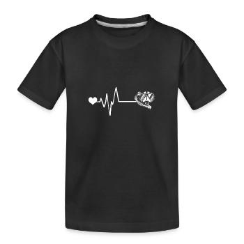 Taucherbrille puls herz liebe schnorcheln - Kinder Premium Bio T-Shirt - Schwarz - Vorne