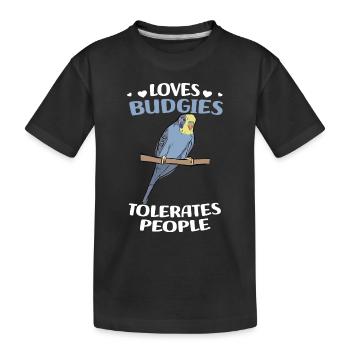 Budgerigar Gifts | Pet Bird Lovers - Kids' Premium Organic T-Shirt - black - Front