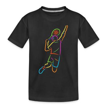 Joueur de tennis Raquette de tennis colorée Joueur de tennis - T-shirt bio Premium Enfant - noir - Devant