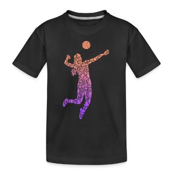 Symboles de volleyball Femmes Filles Volleyball Joueuse - T-shirt bio Premium Enfant - noir - Devant