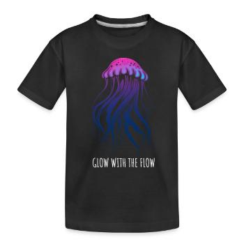 Brille avec le courant, Méduse avec des tentacules, Dire - T-shirt bio Premium Enfant - noir - Devant
