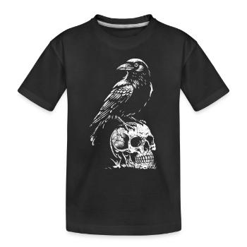Corbeau Noir - Crâne - Mythologie - T-shirt bio Premium Enfant - noir - Devant