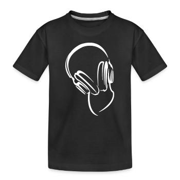 headphones - Kids' Premium Organic T-Shirt - black - Front