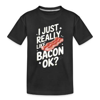 Bacon Breakfast Bacon - Kids' Premium Organic T-Shirt - black - Front