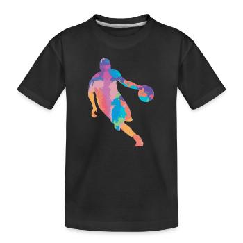 Dribbler Joueurs de basket-ball Joueur de basket coloré - T-shirt bio Premium Enfant - noir - Devant