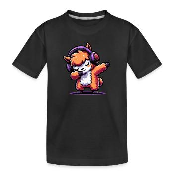 Dabbing Alpaca - Kids' Premium Organic T-Shirt - black - Front