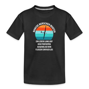 Segelflieger Segelfliegen Segelflugzeug Fliegen - Kinder Premium Bio T-Shirt - Schwarz - Vorne