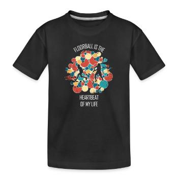 Floorball, Floorball, Hockey sur gazon, Hockey en salle - T-shirt bio Premium Enfant - noir - Devant