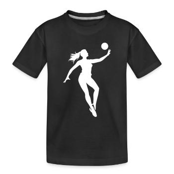 Volleyball Spielerin Silhouette - Kinder Premium Bio T-Shirt - Schwarz - Vorne